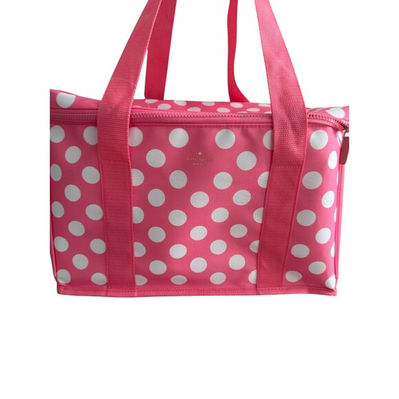 KATE SPADE Pink White Polka Dot Cooler Bag NEW NWT - Picture 6 of 11